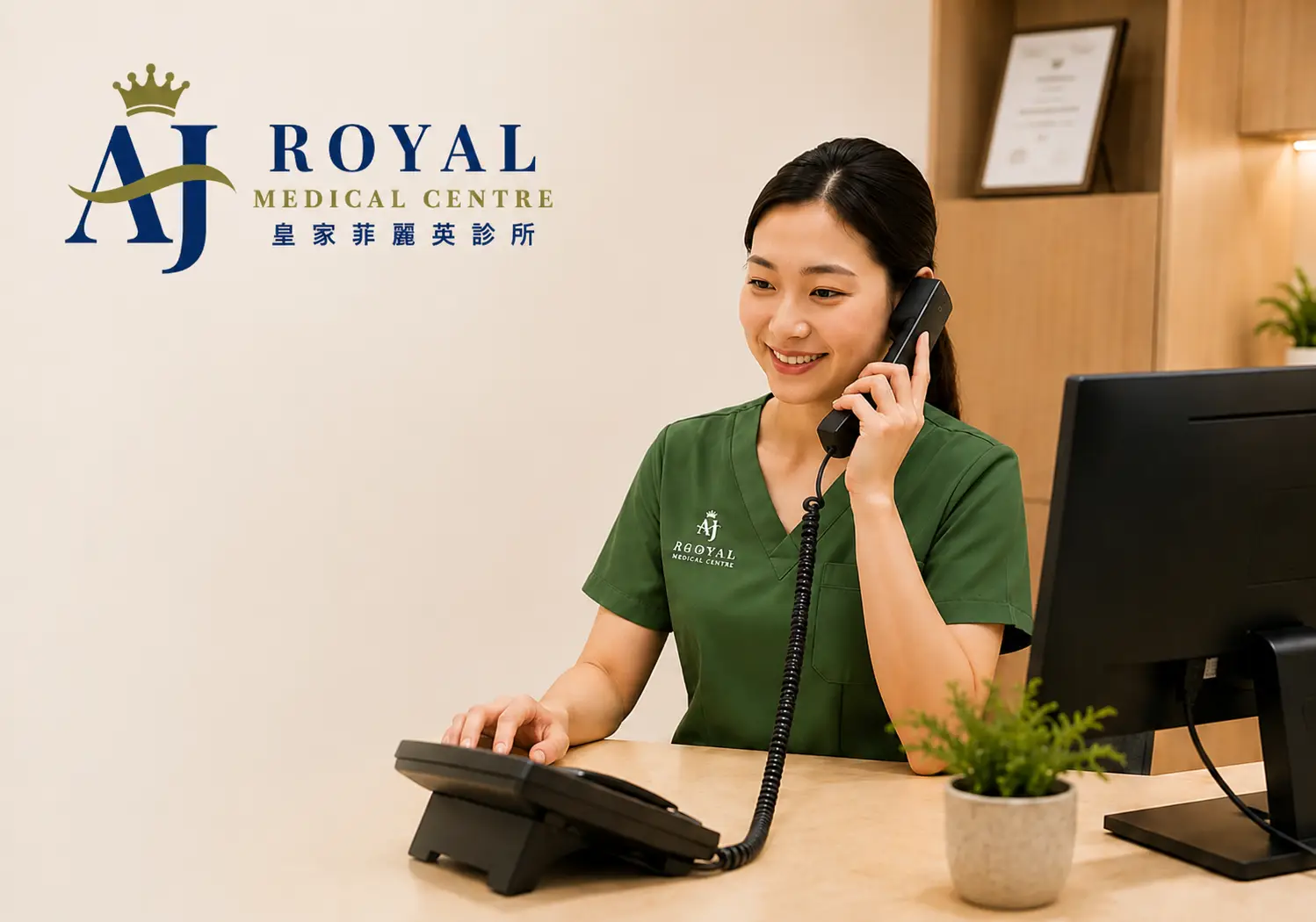 AJ Royal Medical assistant on mobile phone